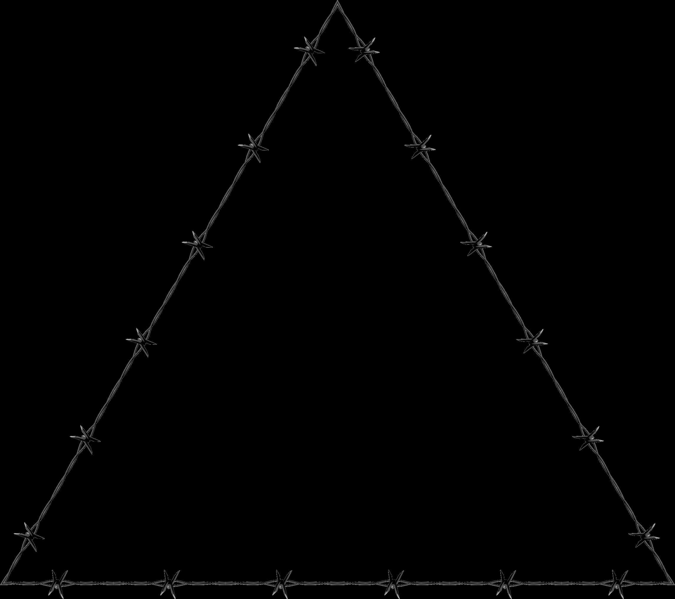Barbed Wire Triangle Outline PNG with transparent background