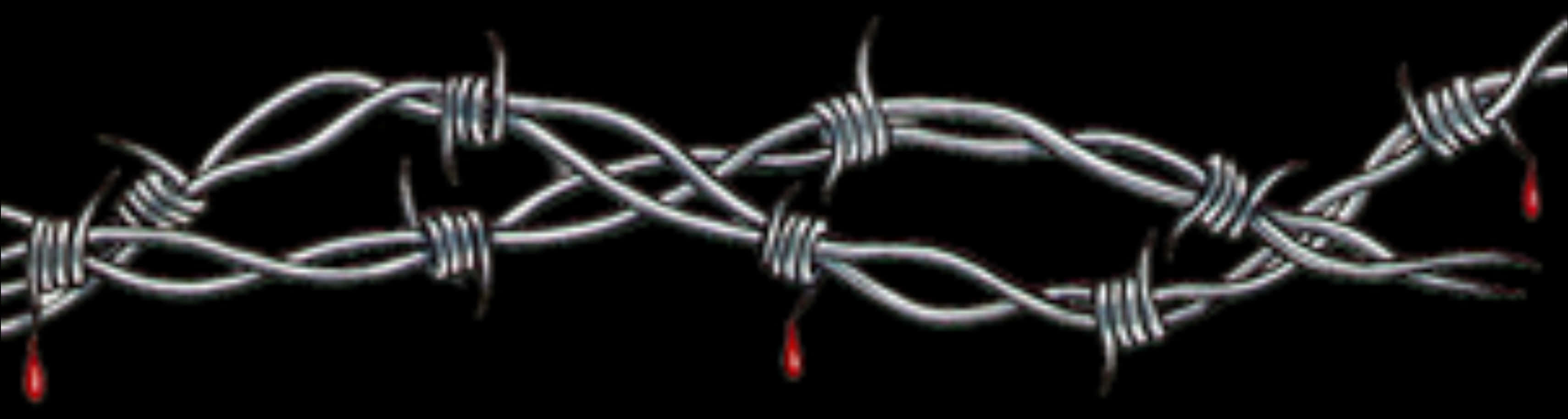 Barbed Wirewith Blood Drops PNG with transparent background
