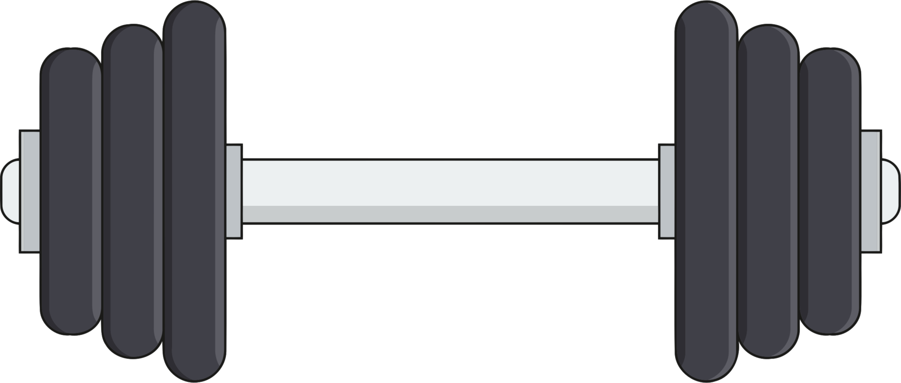 Barbell Flat Design Vector Illustration PNG with transparent background