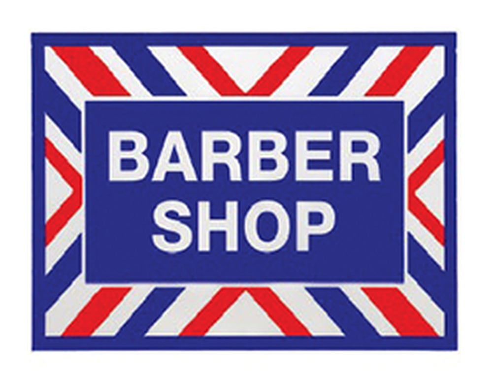 Barber Shop Sign Classic Design PNG with transparent background