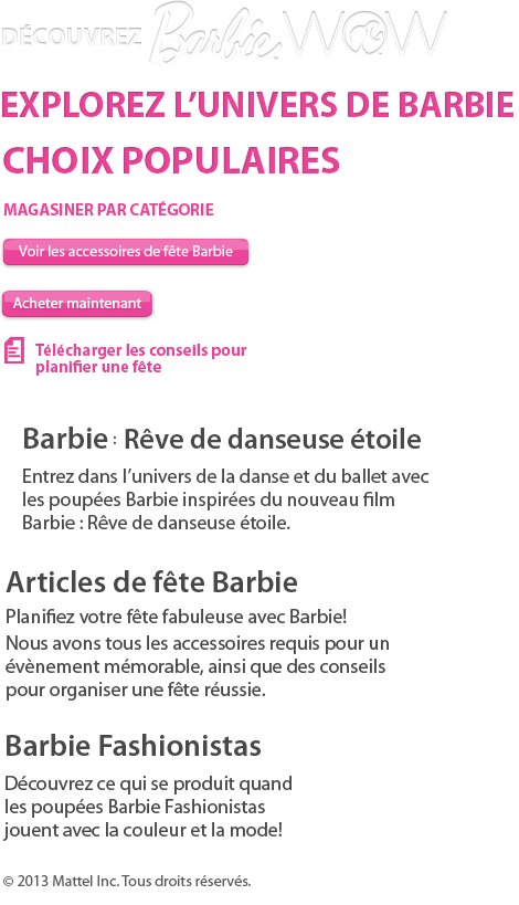 Barbie W O W Website Snapshot