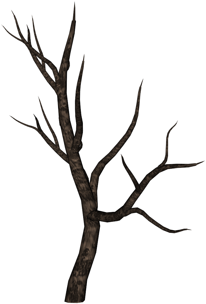 Bare Tree Branch Silhouette PNG with transparent background