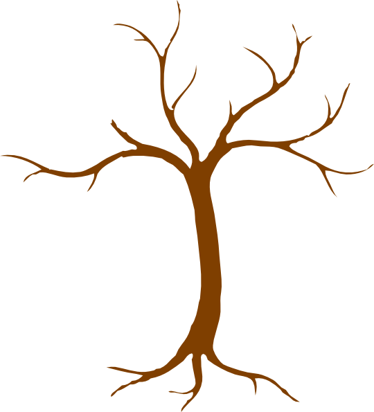 Bare Tree Silhouette PNG with transparent background