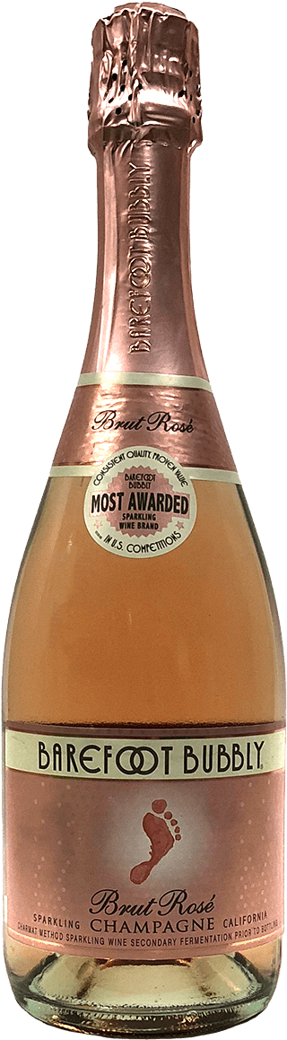 Barefoot Bubbly Brut Rose Champagne Bottle