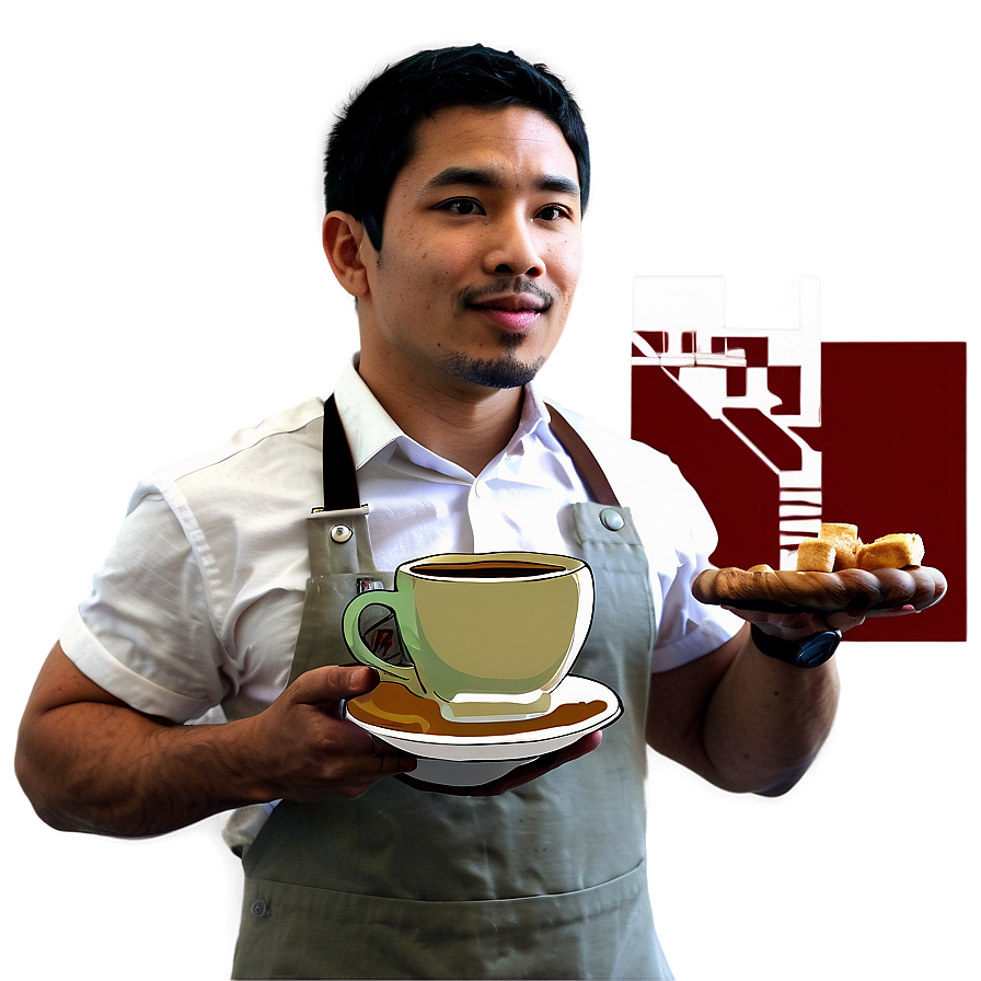 Barista With Coffee Cup Png Mhu23