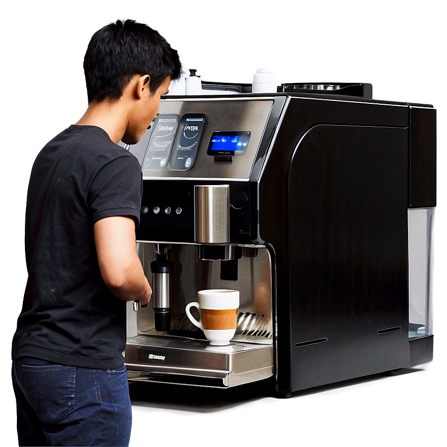 Barista With Coffee Machine Png 06272024