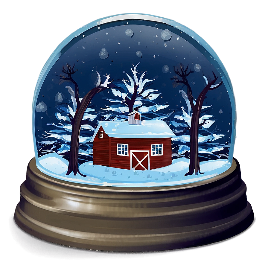 Barn In A Snow Globe Png Tgt21