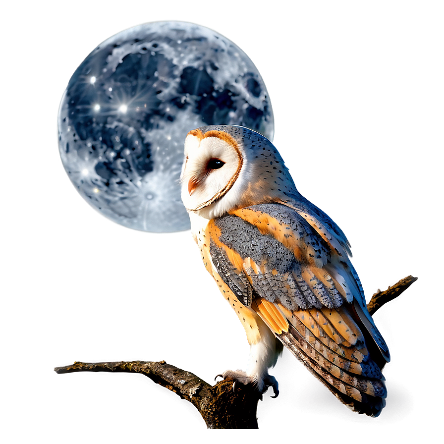 Barn Owl And Moon Png 06252024