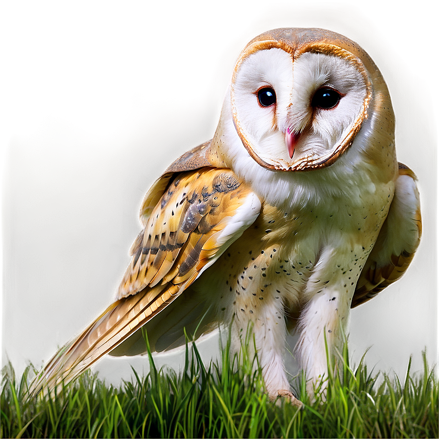 Barn Owl In Grassland Png Itj59