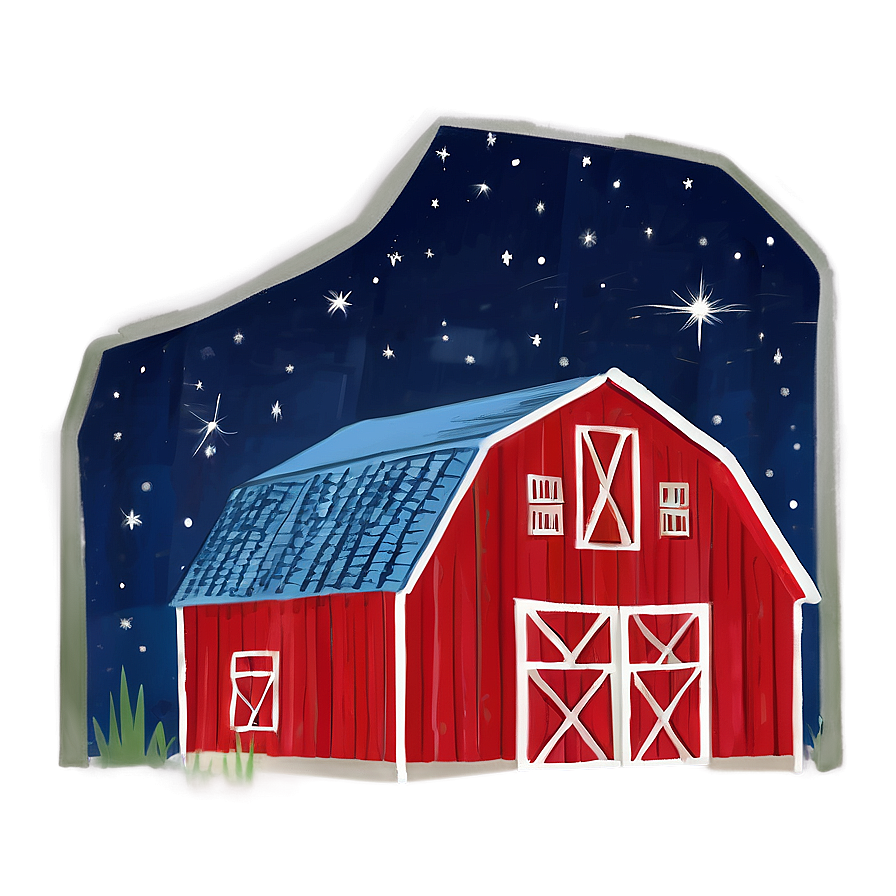 Barn Under Starry Night Png 06122024