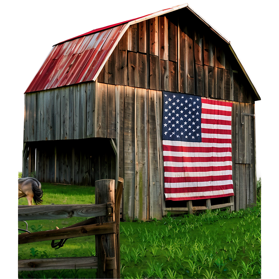 Barn With American Flag Png Unf63