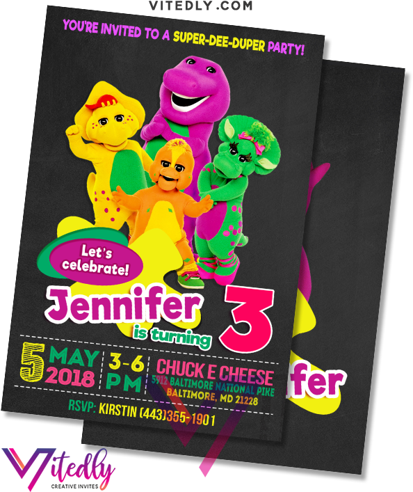Barney Birthday Invitation - Muhsal Historical Museum Of San Luis, HD Png Download PNG with transparent background