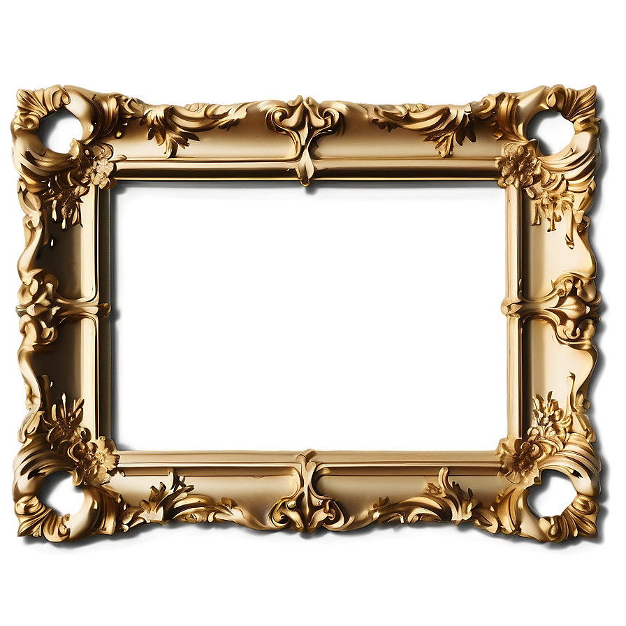 Baroque Gold Frame PNG   djn PNG with transparent background