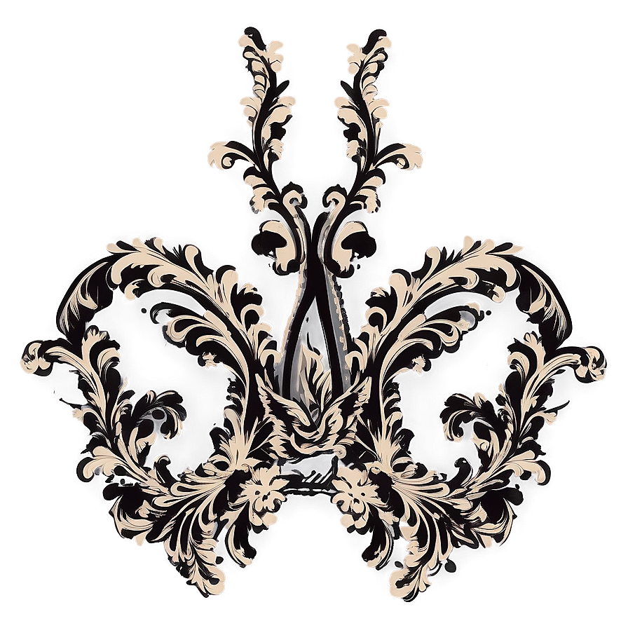 Baroque Lace Print Png Gtj43