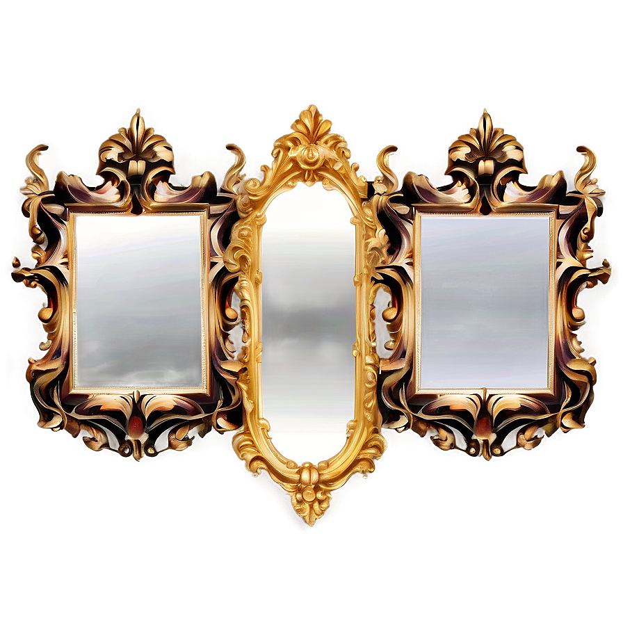 Baroque Style Mirror Frame PNG eds PNG image with a transparent background, free high-resolution download