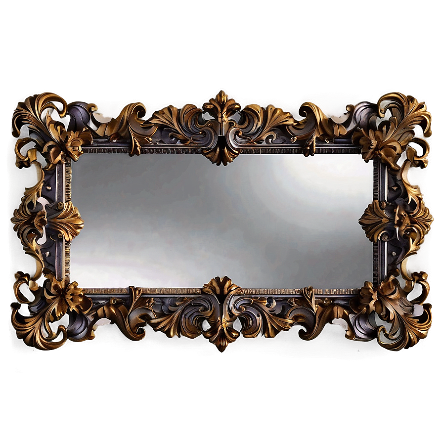 Baroque Style Mirror Frame PNG ilw PNG image with a transparent background, free high-resolution download