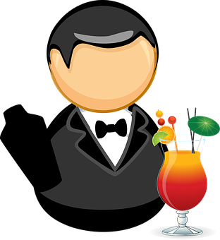 Bartender Iconwith Cocktail PNG with transparent background