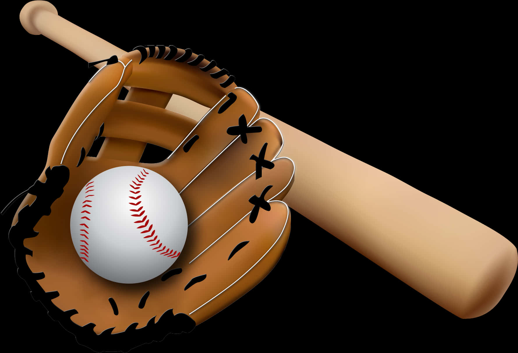 Baseball Bat Gloveand Ball PNG image with a transparent background, free high-resolution download