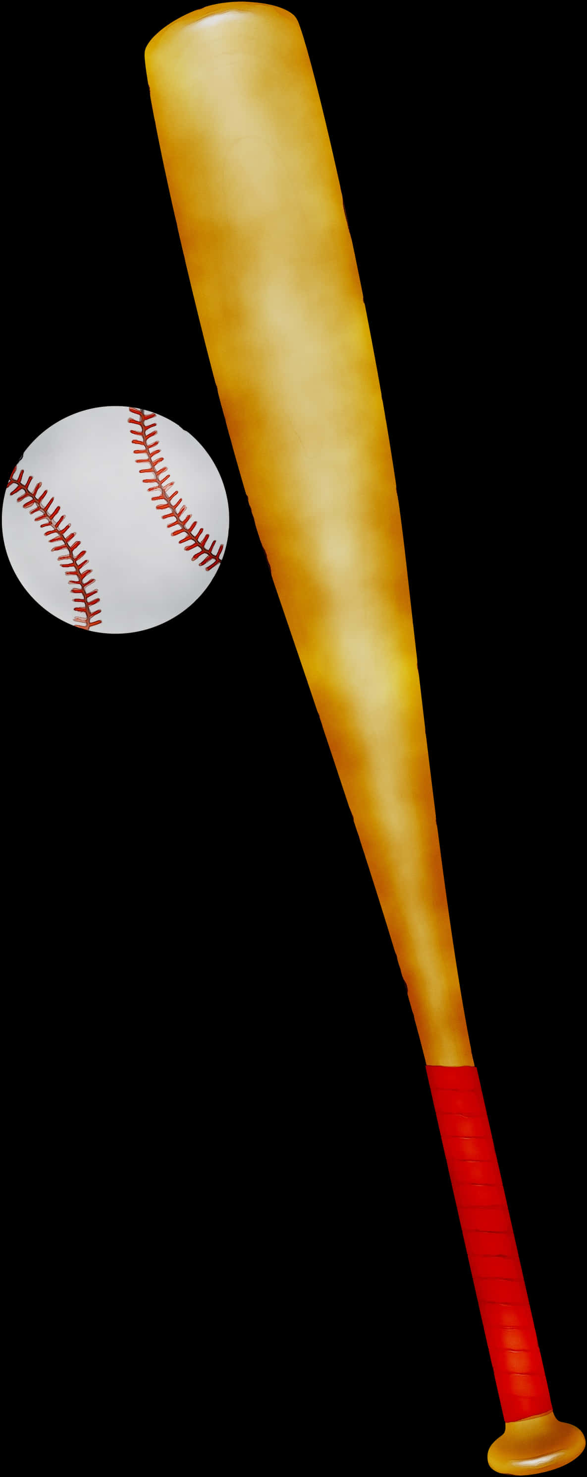 Baseball Batand Ball PNG with transparent background