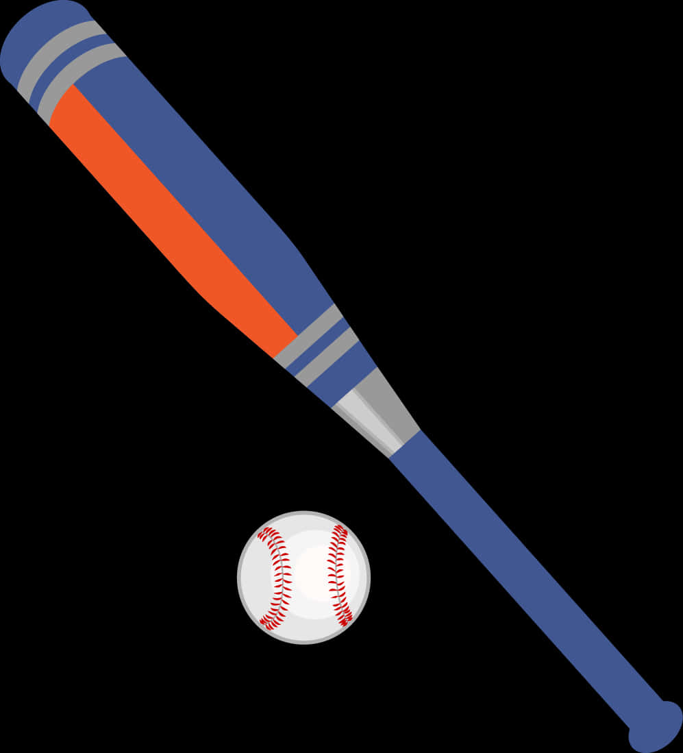 Baseball Batand Ball Illustration