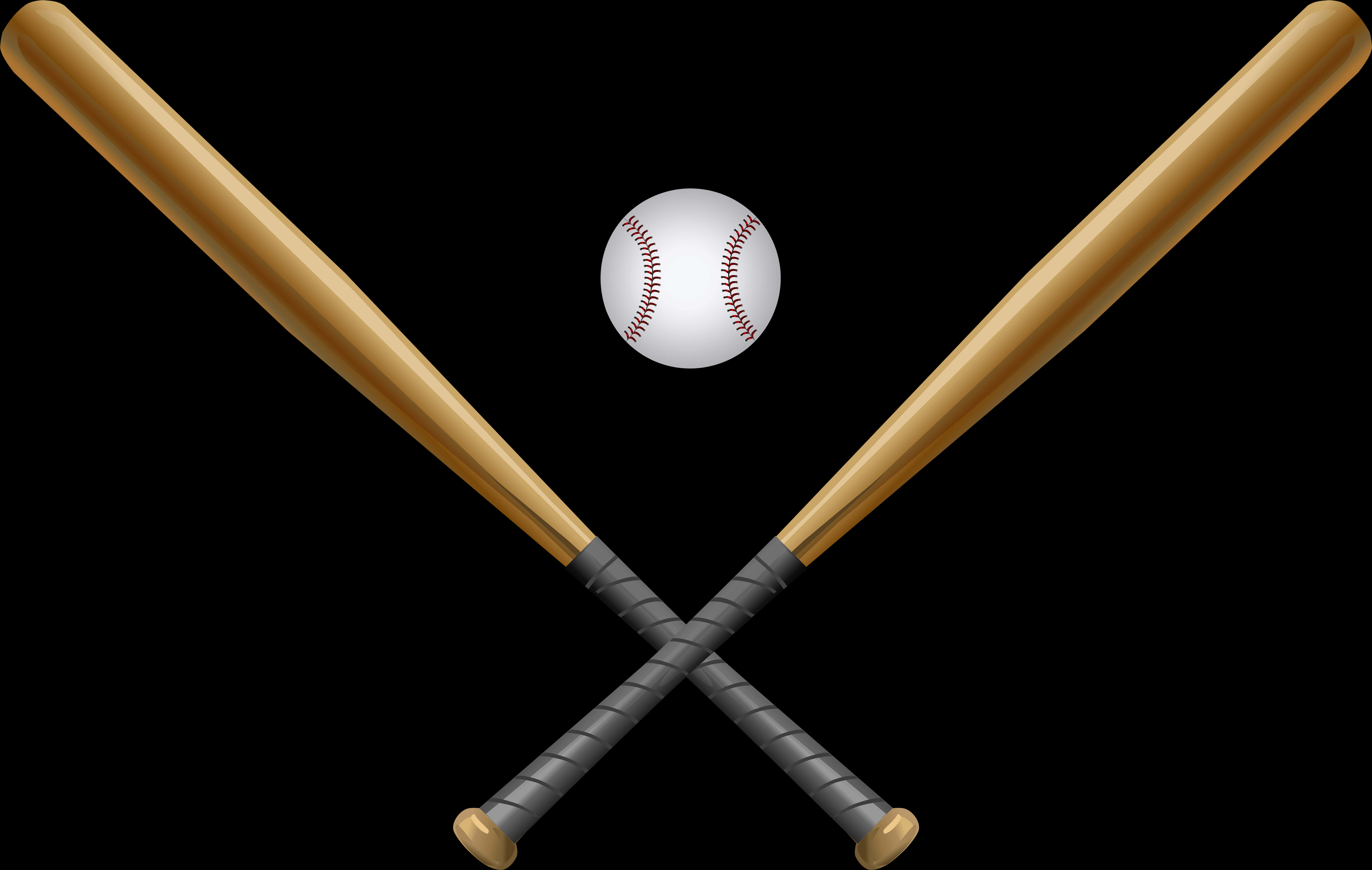 Baseball Batsand Ball PNG with transparent background