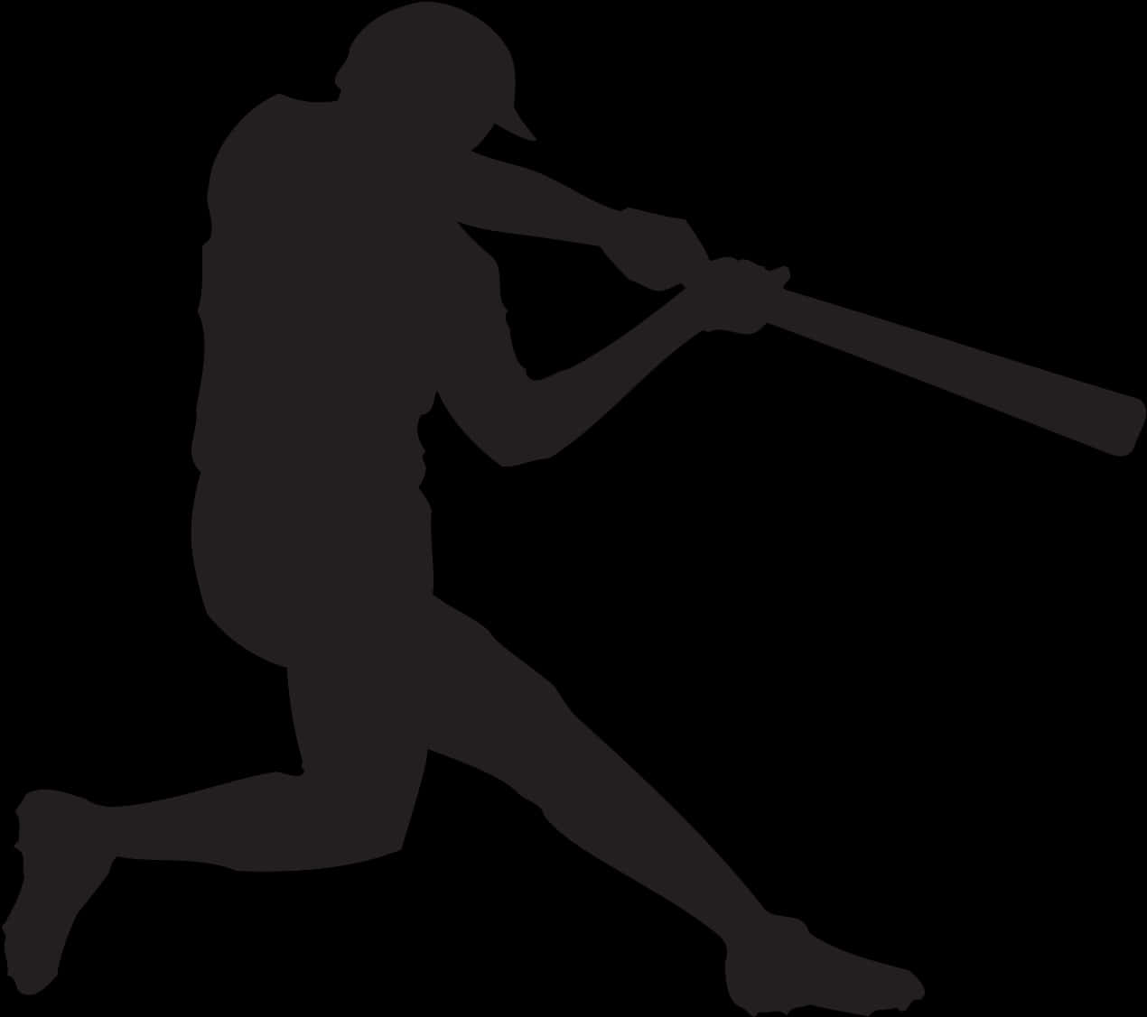 Baseball_ Batter_ Silhouette PNG with transparent background