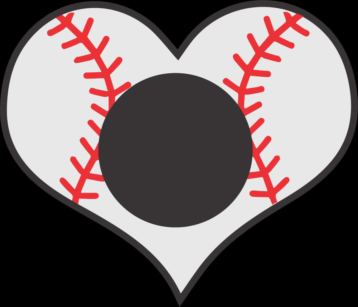 Baseball Heart Graphic PNG with transparent background