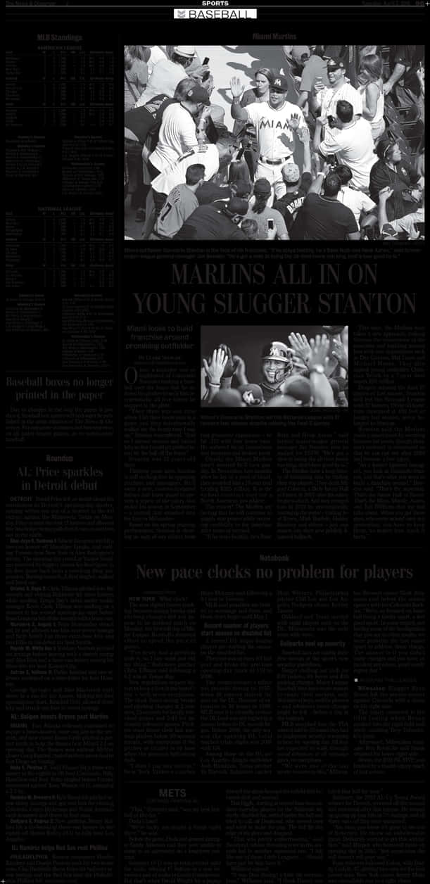 Baseball_ Newspaper_ Section_ Marlins_ Stanton PNG image with a transparent background, free high-resolution download