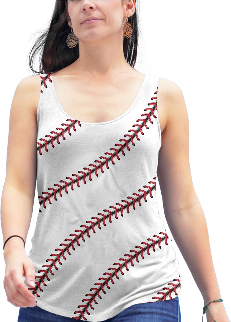 Baseball Stitch Pattern Tank Top