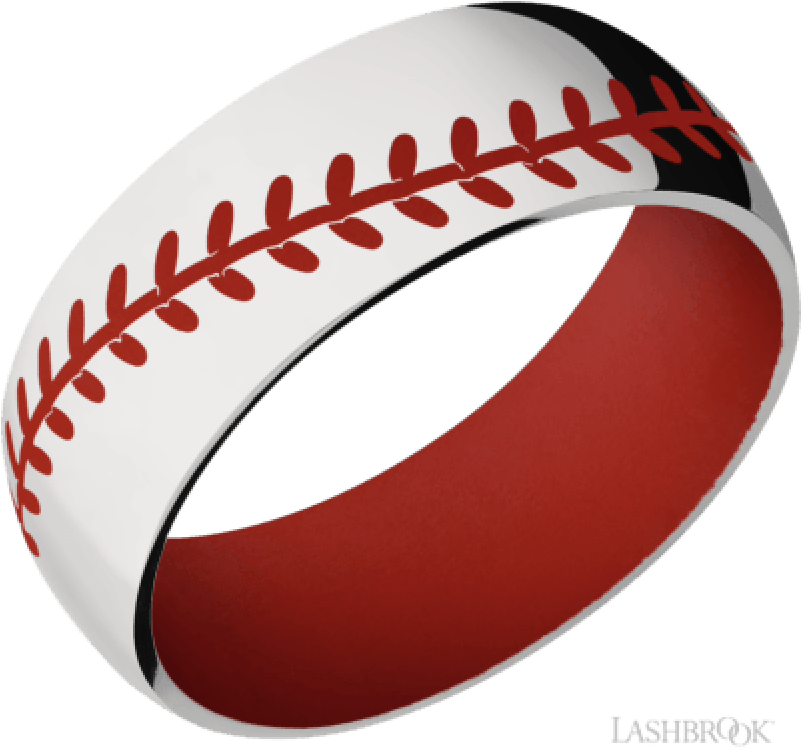Baseball Themed Wedding Band PNG with transparent background