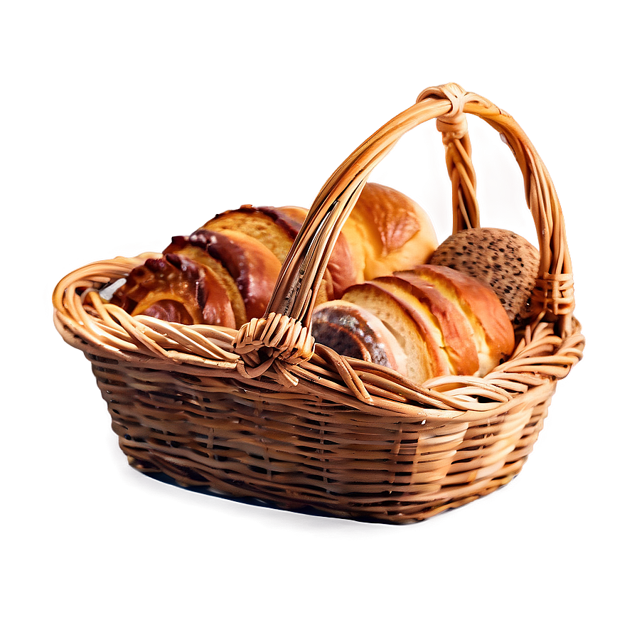 Basket Of Bakery Goods Png Eah95