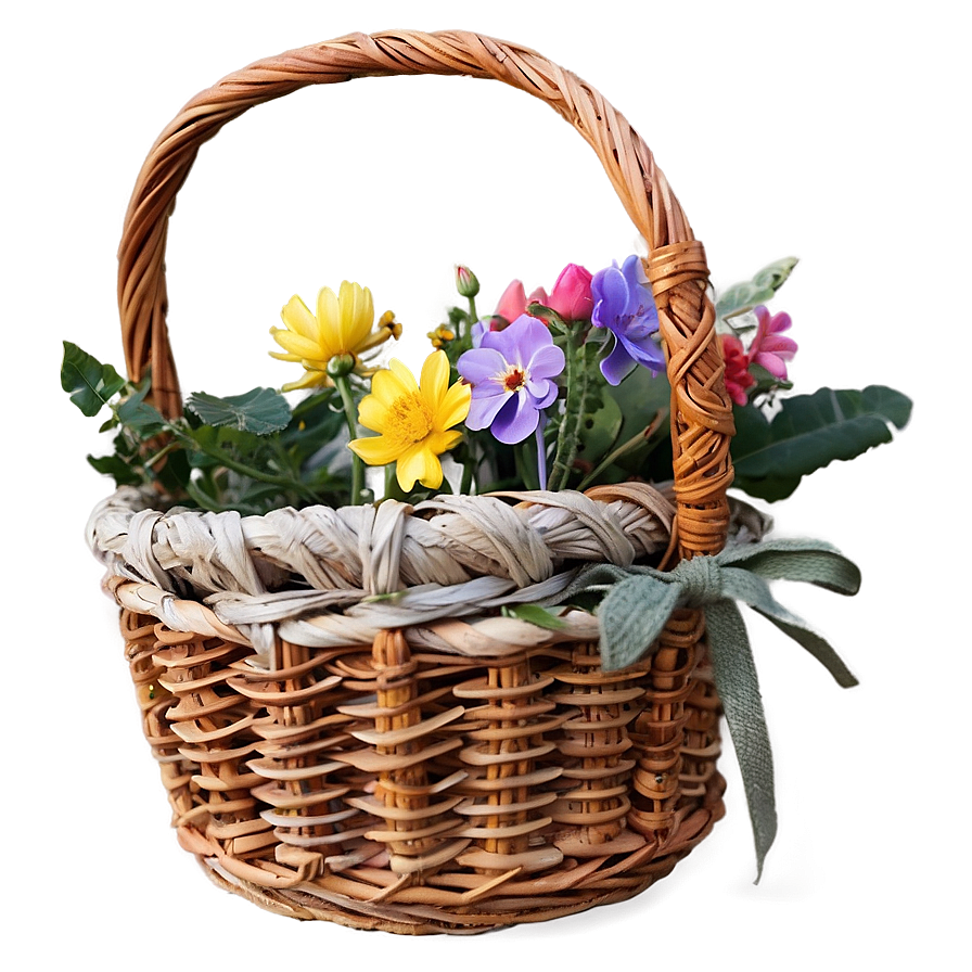 Basket Of Flowers Png 05242024