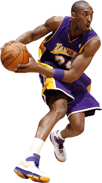 Basketball Action Shot Lakers24 PNG with transparent background