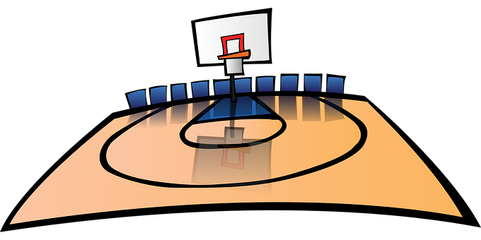Basketball Court Illustration PNG with transparent background