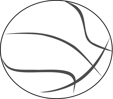 Basketball Icon Blackand White PNG with transparent background