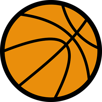 Basketball Icon Simple Graphic PNG with transparent background