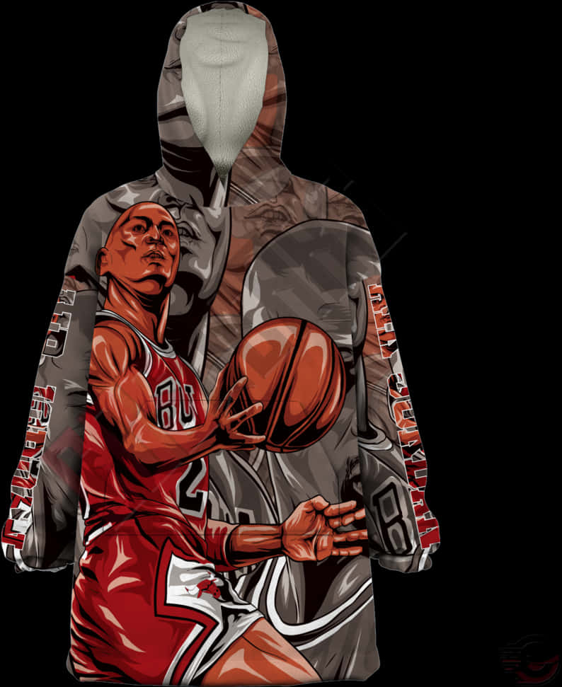 Basketball Legend Hoodie Design PNG with transparent background