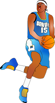 Basketball_ Player_ In_ Blue_15 PNG with transparent background