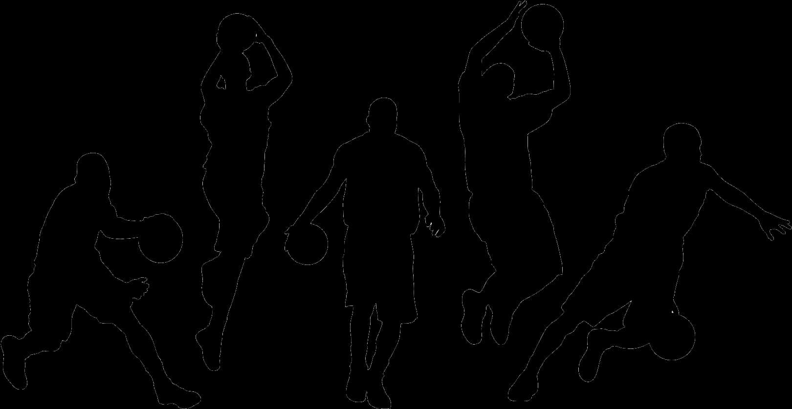 Basketball Player Silhouettes Vector