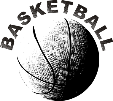Basketball Text Artwork PNG with transparent background