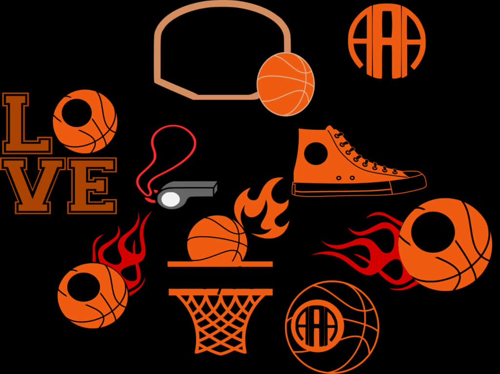 Basketball Themed Graphic Elements