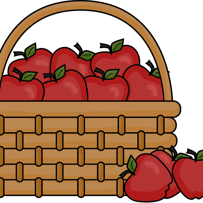 Empty Bushel Basket Clipart Clipart Suggest - Cartoon Basket With Apples, HD Png Download PNG with transparent background