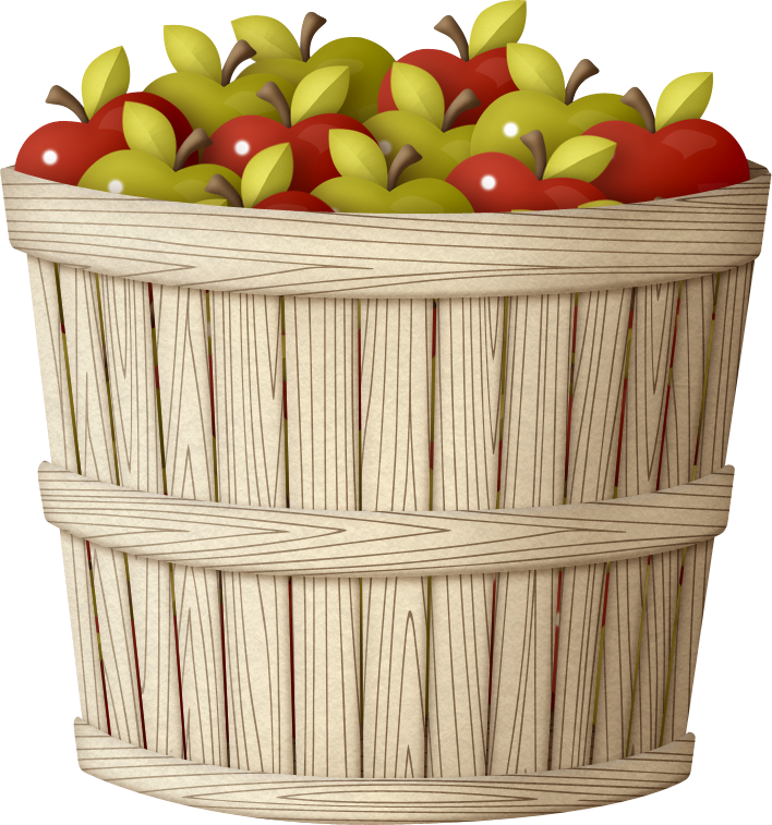 Basketof Redand Green Apples PNG with transparent background