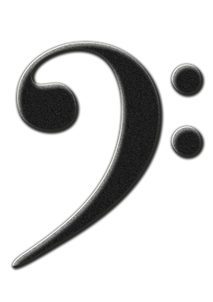 Bass Clef Symbolon Black Background PNG with transparent background