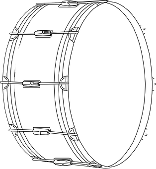 Bass_ Drum_ Outline_ Vector PNG with transparent background