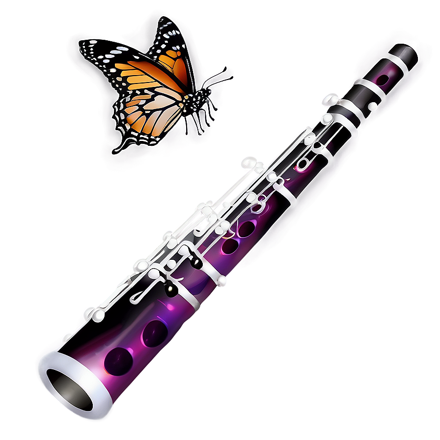 Bassoon With Butterfly Png Wth