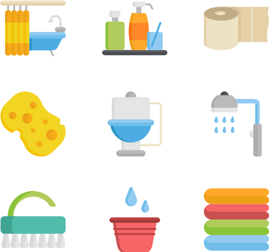 Bathroom Accessories Icons Set