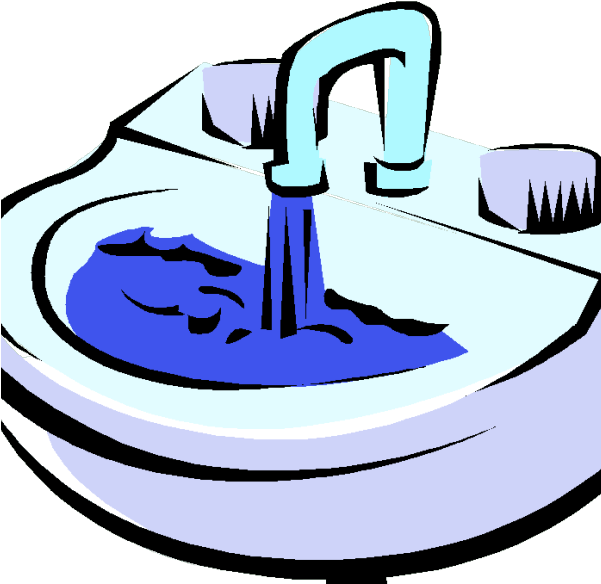 Bathroom Sink Cartoon Illustration PNG with transparent background