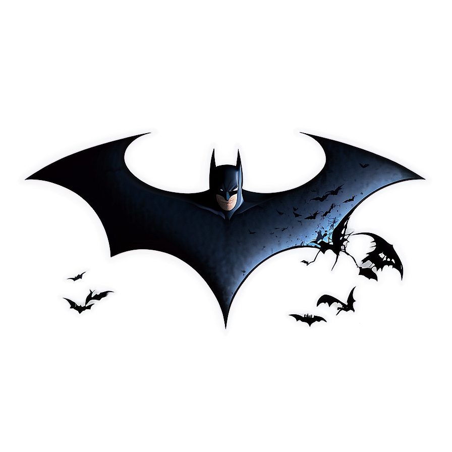 Batman Logo With Bats Flying Png 81