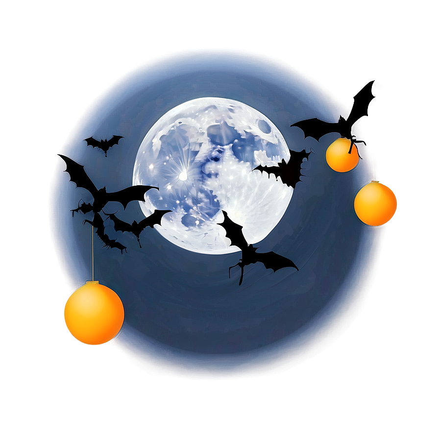 Bats And Full Moon Png 74